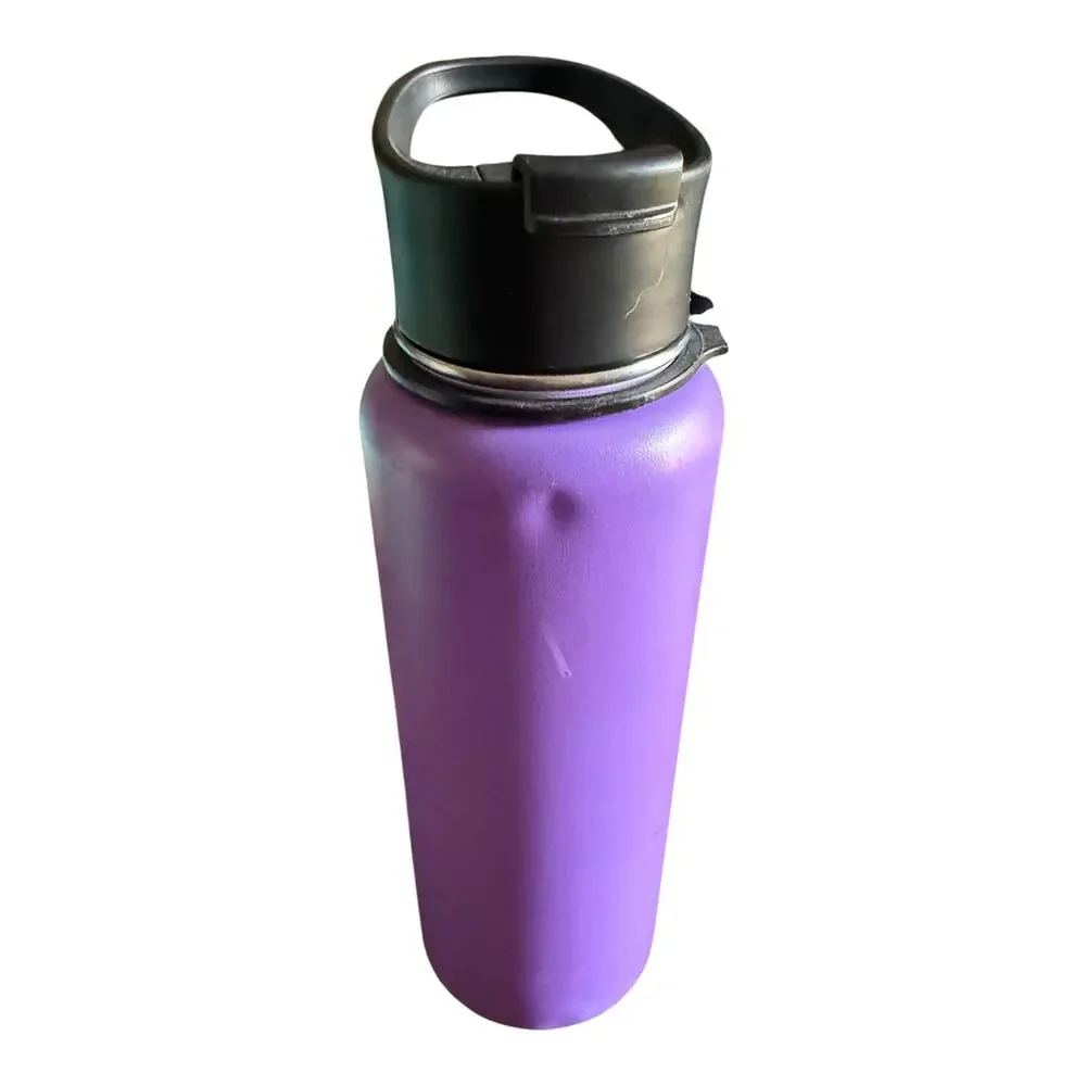 Hydro Flask Purple Insulated Stainless Steel Water Bottle with Flip/Straw Lid
